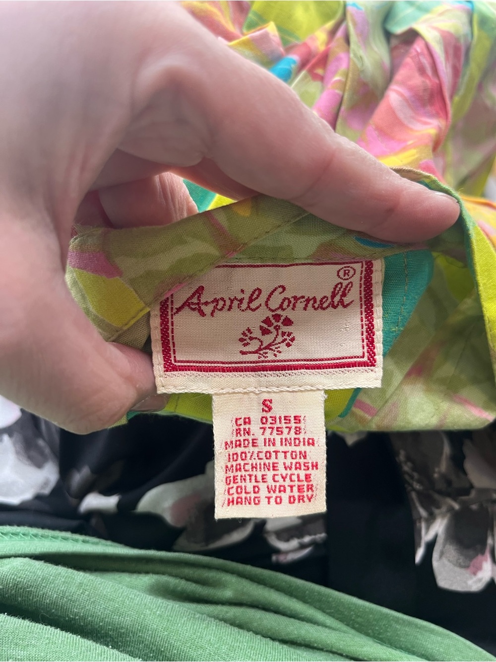 April Cornell Floral Cottagecore Midi Skirt | Boho Prairie Cotton Skirt Small - Picture 3 of 6
